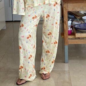 Djerf Avenue Go Slow Fruit Print Pajama Pants size small